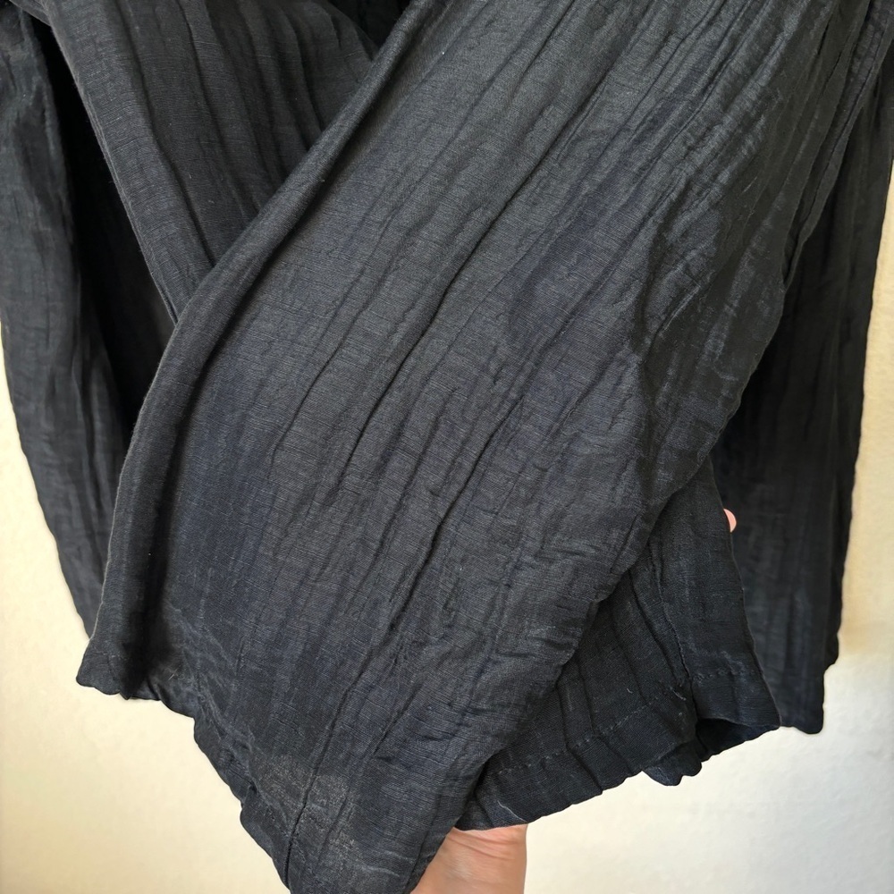 Cynthia Ashby Silk Linen Crinkle Textured Lagenlook Button Down Jacket - Picture 9 of 14